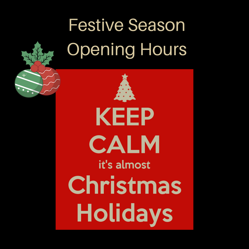 Christmas & New Year opening hours 2017